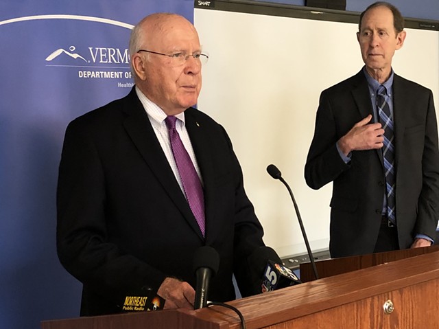 U.S. Sen. Patrick Leahy (D-Vt.) and Vermont Health Commissioner Dr. Mark Levine - MOLLY WALSH