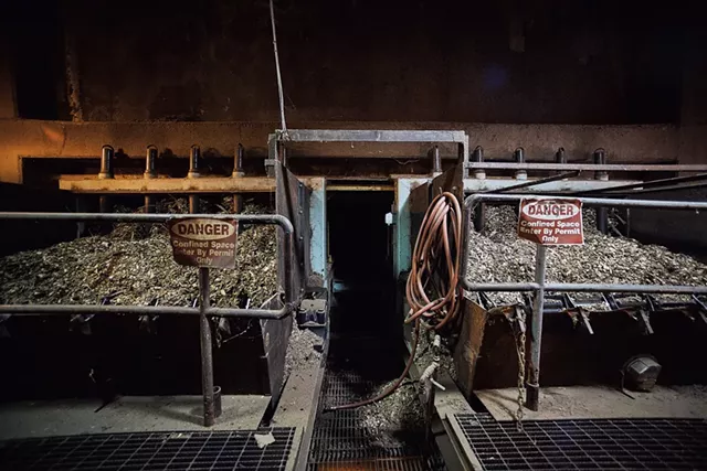 Chips inside the McNeil Generating Station - BEAR CIERI