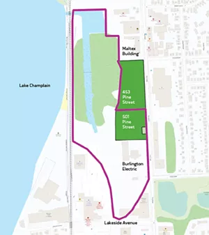An approximate boundary of the Superfund Site
