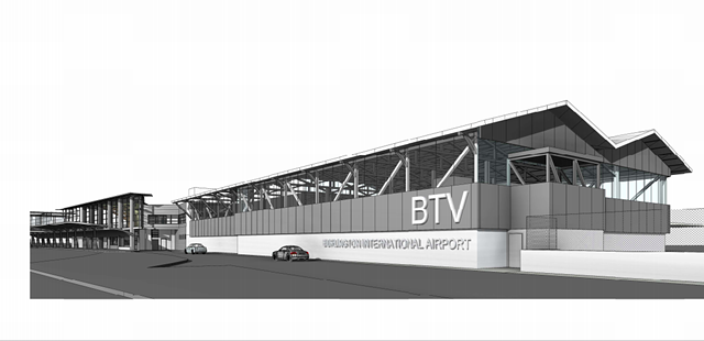 Rendering of expanded terminal at Burlington International Airport - COURTESY OF BTV
