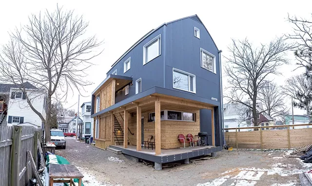 The back of Arthur Chukhman and Sarah Wittman's triplex in the Old North End of Burlington - LUKE AWTRY