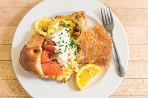 Smoked salmon and egg popover at Mirabelles - FILE: OLIVER PARINI
