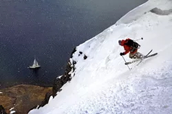 Ken Lucas skiing the Breakfast Couloir in northwest Iceland's Hornstrandir Peninsula - COURTESY OF EMBER PHOTOGRAPHY