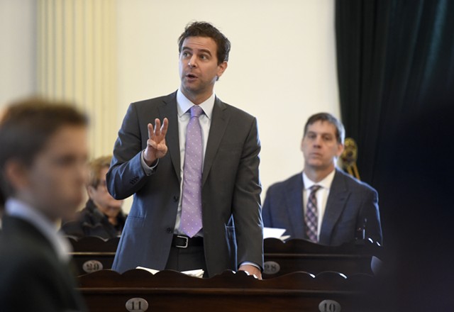 Senate President Pro Tempore Tim Ashe (D/P-Chittenden) speaking Tuesday - JEB WALLACE-BRODEUR