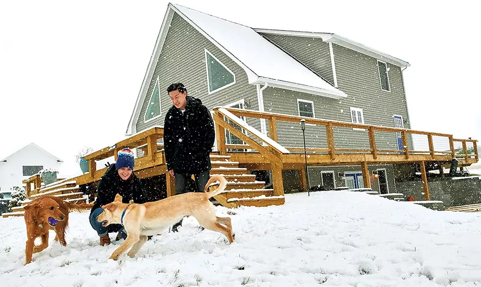 Jenn and Chris Bergeron at their home in Bristol - BEAR CIERI
