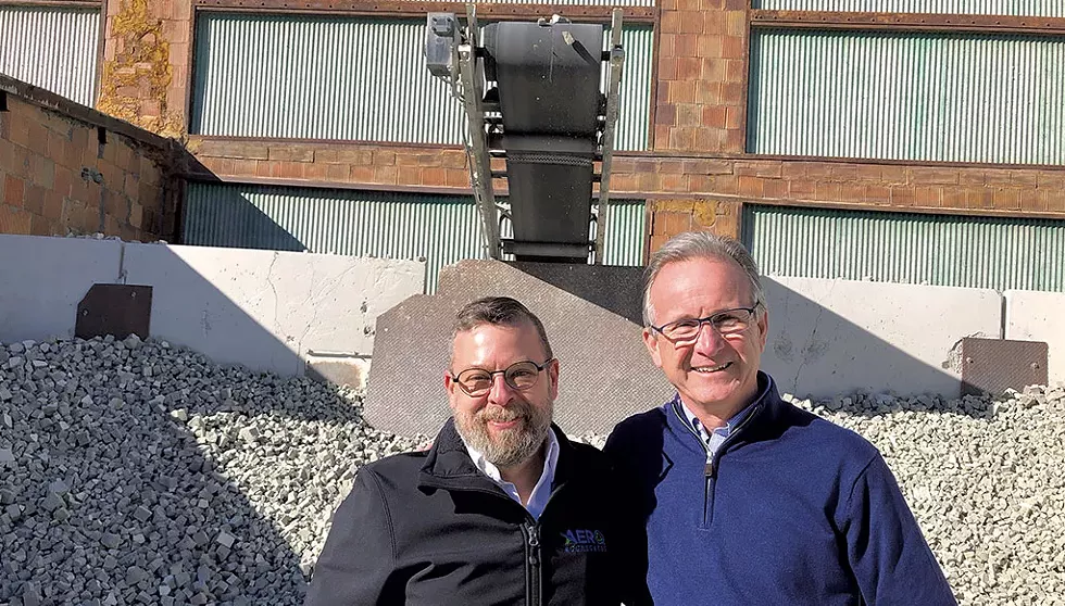 AeroAggregates director of sales Rick Smith (left) with company cofounder and CEO Archie Filshill - MOLLY WALSH