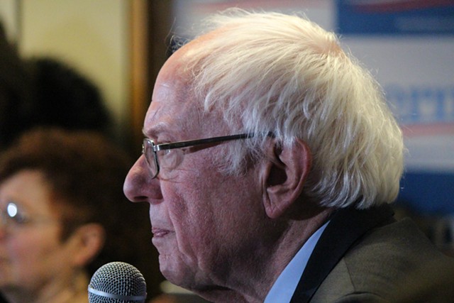 Sen. Bernie Sanders campaigning Saturday in Concord, N.H. - PAUL HEINTZ