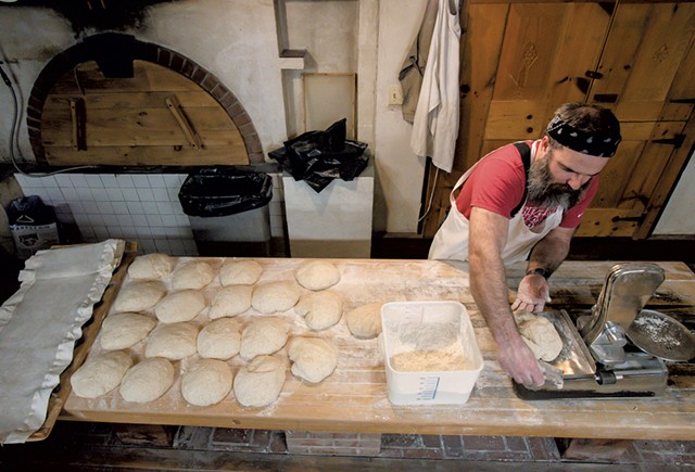 Trent Cooper portioning and shaping sourdough bread - GLENN RUSSELL