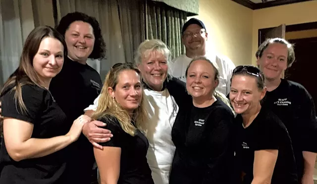 Tara Cullinan (third from right) and her staff.