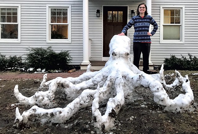Mary Markley and her pet snow octopus - CHELSEA EDGAR