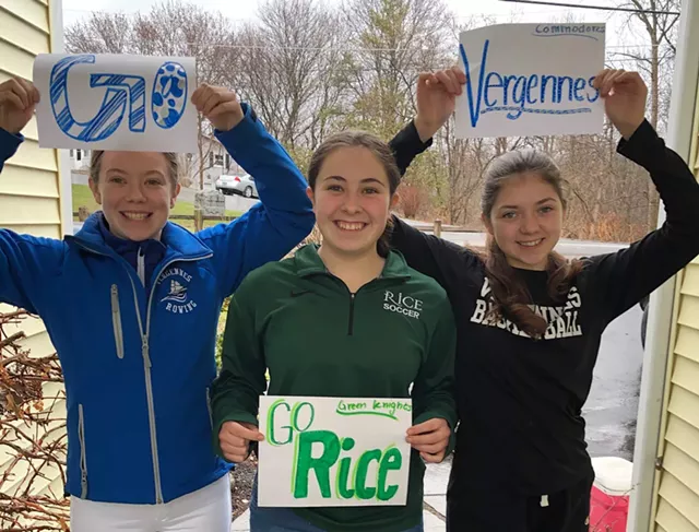 From left: Kaitlyn Little, Sydney Adreon and Jasmine Little on school spirit day - COURTESY PHOTO