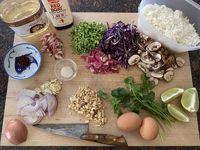 Ingredients ready for fried rice - MELISSA PASANEN