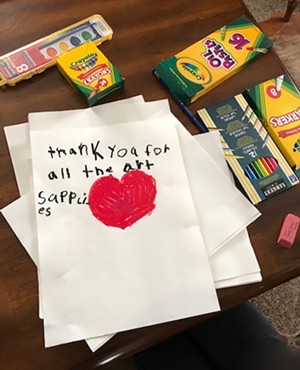 A student's response to receiving art supplies. - COURTESY OF VERMONT STUDIO CENTER