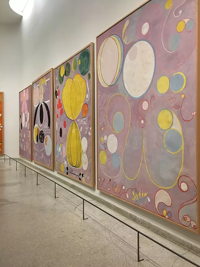 Installation view of Hilma af Klint paintings at the Guggenheim Museum, 2018 - COURTESY OF PAMELA POLSTON