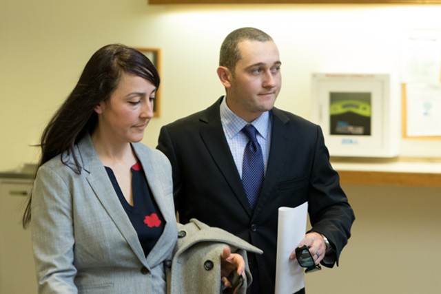 Jason Lawton, right, with his attorney, Rebecca Otey - FILE: COLIN FLANDERS