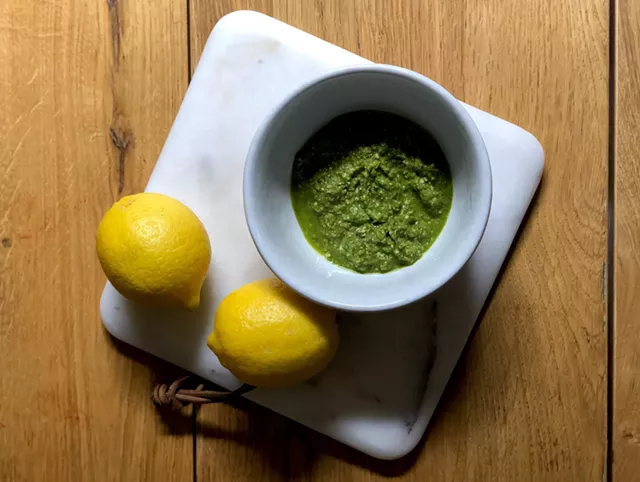 Radish-top pesto - JORDAN BARRY