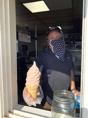 Jim McCarthy with a vegan berry creemee at the Mill Market & Deli - MELISSA PASANEN
