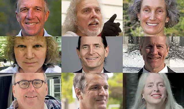 Phil Scott (R), Ralph "Carcajou" Corbo (D), Rebecca Holcombe (D), Emily Peyton (R), David Zuckerman (D), Douglas Cavett (R), Patrick Winburn (D), John Klar (R), Cris Ericson (P) - COURTESY IMAGE