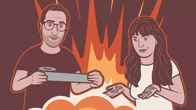 Illustration of Nathan Hartswick and Annie Russell, hosts of "Duct Tape & Paperclips" - COURTESY OF THOMAS MICHAEL HILL