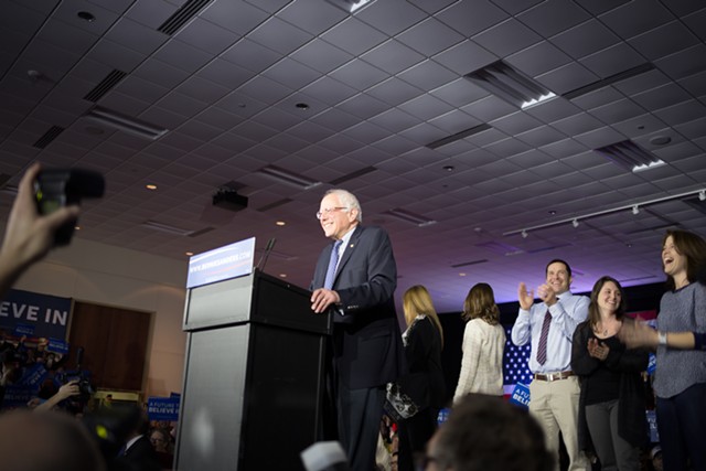 Sen. Bernie Sanders Monday night in Des Moines - KRISTIAN DAY