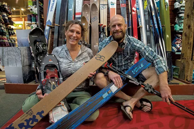 Kip and Jen Roberts inside Onion River Outdoors - JEB WALLACE-BRODEUR