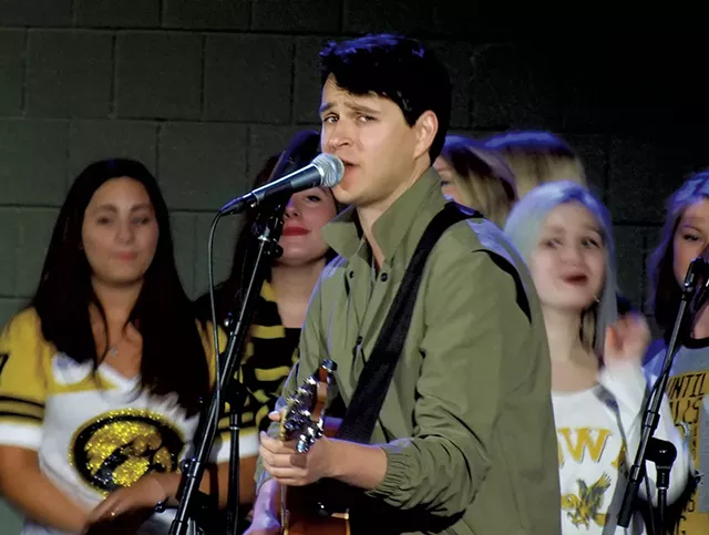 Vampire Weekend front man Ezra Koenig in Iowa City - ADAM BURKE