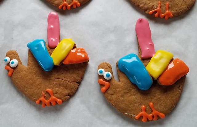 Nunyuns Bakery & Café hand-turkey-shaped gingerbread cookies give the bird to 2020 - COURTESY OF NUNYUNS BAKERY & CAFÉ