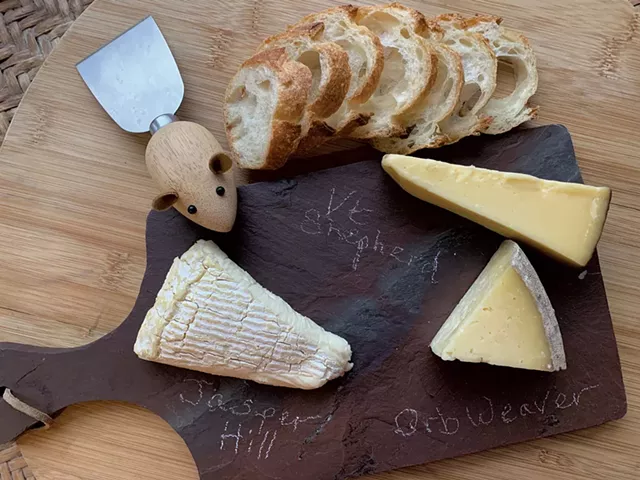 A trio of Vermont cheeses from the odds-and-ends bin at Healthy Living Market & Cafe - MELISSA PASANEN