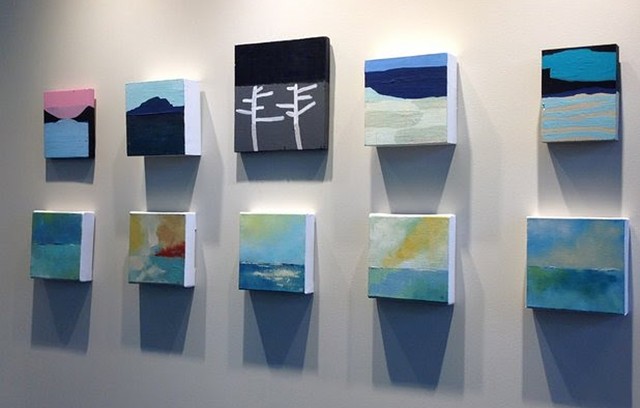 Installation view of "Smalls" paintings - COURTESY OF AXEL'S FRAME SHOP & GALLERY