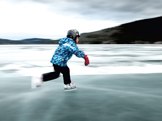 Ice skater on Lake Morey - FILE: CALEB KENNA