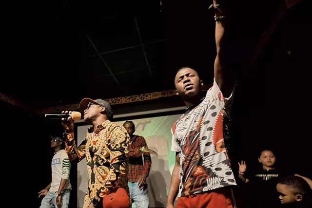 Said Bulle (left) and George Mnyonge at an A2VT album release party - FILE: BEAR CIERI