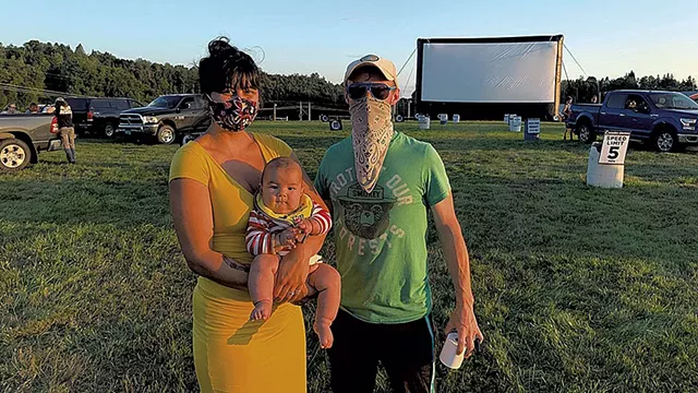 Saturn Roblee and Kai and Cavan Meese at a Moonrise Cinemas pop-up - EVA SOLLBERGER ©️ SEVEN DAYS