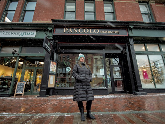 Caitrin Roesler in front of Pascolo Ristorante - DARIA BISHOP