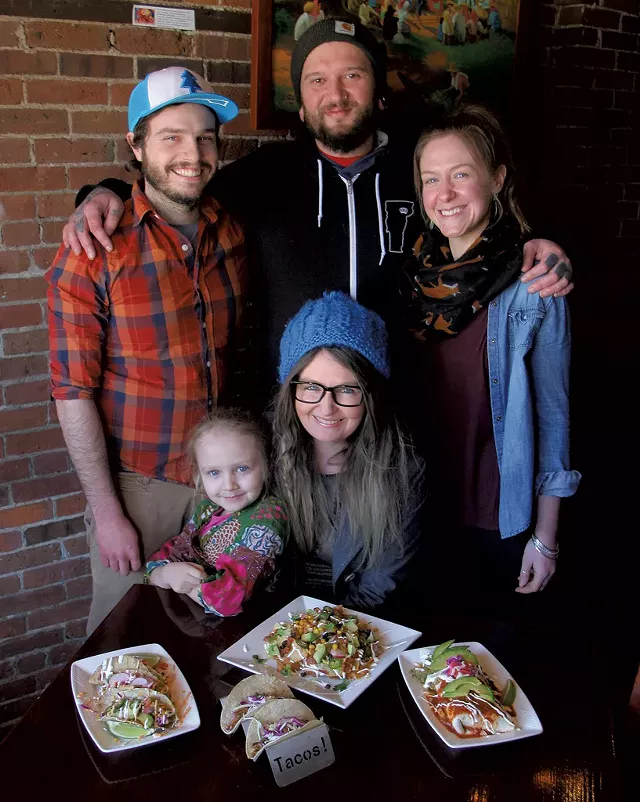 Clockwise from left: Justin Newland, Adnan Terzic, Breanna Stewart, Tanika Stewart and Tanika's daughter - ROBERT JENKS