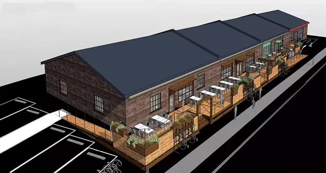 Rendering of deck planned for Burlington's 400 Pine Street - COURTESY OF ISRAEL SMITH