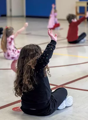 A wellness class for kindergartners at Robinson Elementary School - CALEB KENNA
