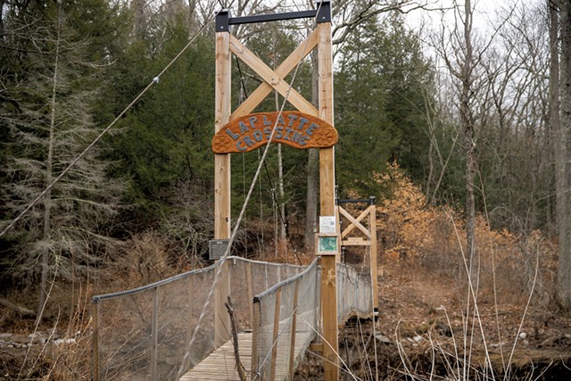 Suspension bridge at LaPlatte Nature Park - JAMES BUCK