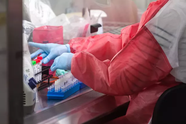 Test samples at the Health Department lab - FILE: OLIVER PARINI