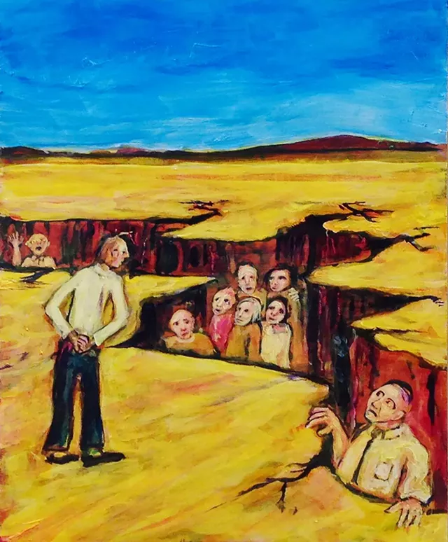 "People Who Have Fallen Thru the Cracks" by Tony Shull - COURTESY OF CAROLYN BATES