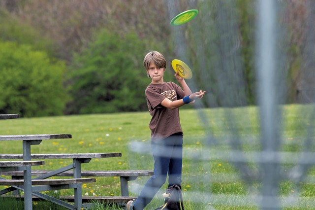 Finn Etter at the Charlotte Town Beach disc golf course - CALEB KENNA