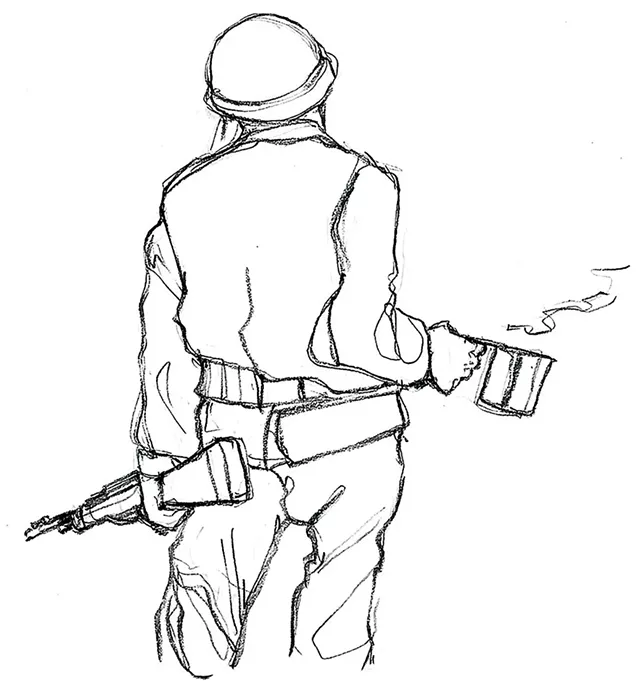 Cartoon by Jeff Danziger from Lieutenant Dangerous: A Vietnam War Memoir - COURTESY OF STEERFORTH PRESS
