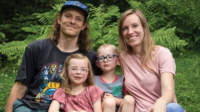 Shane and Allie McFalls with their children, Teagan and Soren - ZACHARY P. STEPHENS