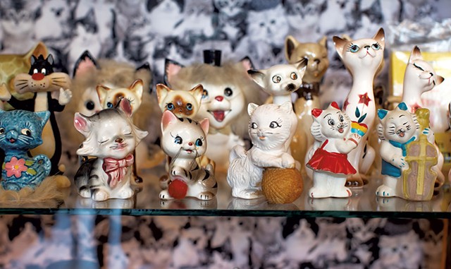 Cat figurines at Catland Vintage - LUKE AWTRY