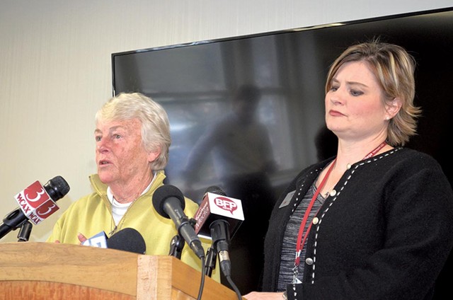 Interim president Carol Moore, left, and Coralee Holm, dean of operations and advancement - ALICIA FREESE