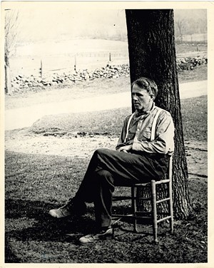 Robert Frost in front of the Stone House in 1921 - PHOTO BY PAUL WAITT | COURTESY OF DARTMOUTH COLLEGE LIBRARY SPECIAL COLLECTIONS