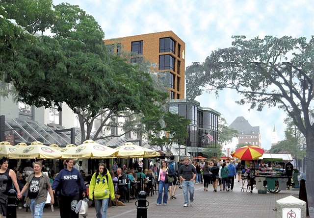 Rendering of the new Church Street entrance to the mall - COURTESY OF BURLINGTON TOWN CENTER