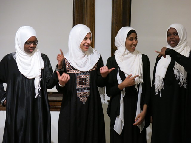 From left: Hawa Adam, Lena Ginawi, Kiran Waqar and Balkisa Abdikadir - COURTESY OF YOUNG WRITERS PROJECT