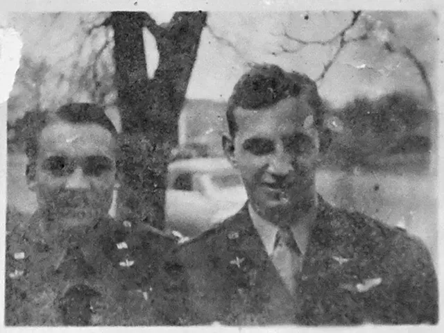 Left: Maj. Alex Zamry and Capt. Eddie Glass, friends of the poet's father - COURTESY OF BILL DRISLANE