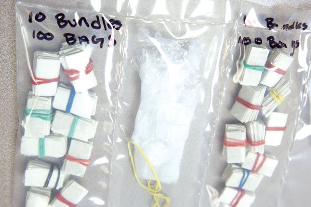 Bulk heroin known as "fingers" seized by Burlington police. - MATTHEW THORSEN