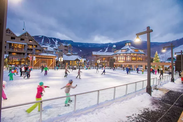 Ice skating at Spruce Peak in Stowe - COURTESY